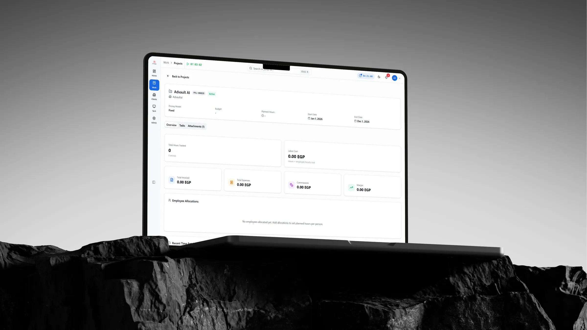 CloudQuila — Projects screen